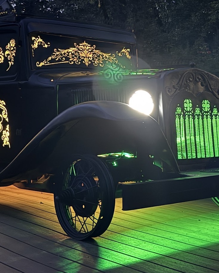 Ghost, illuminated art truck by Jud Turner