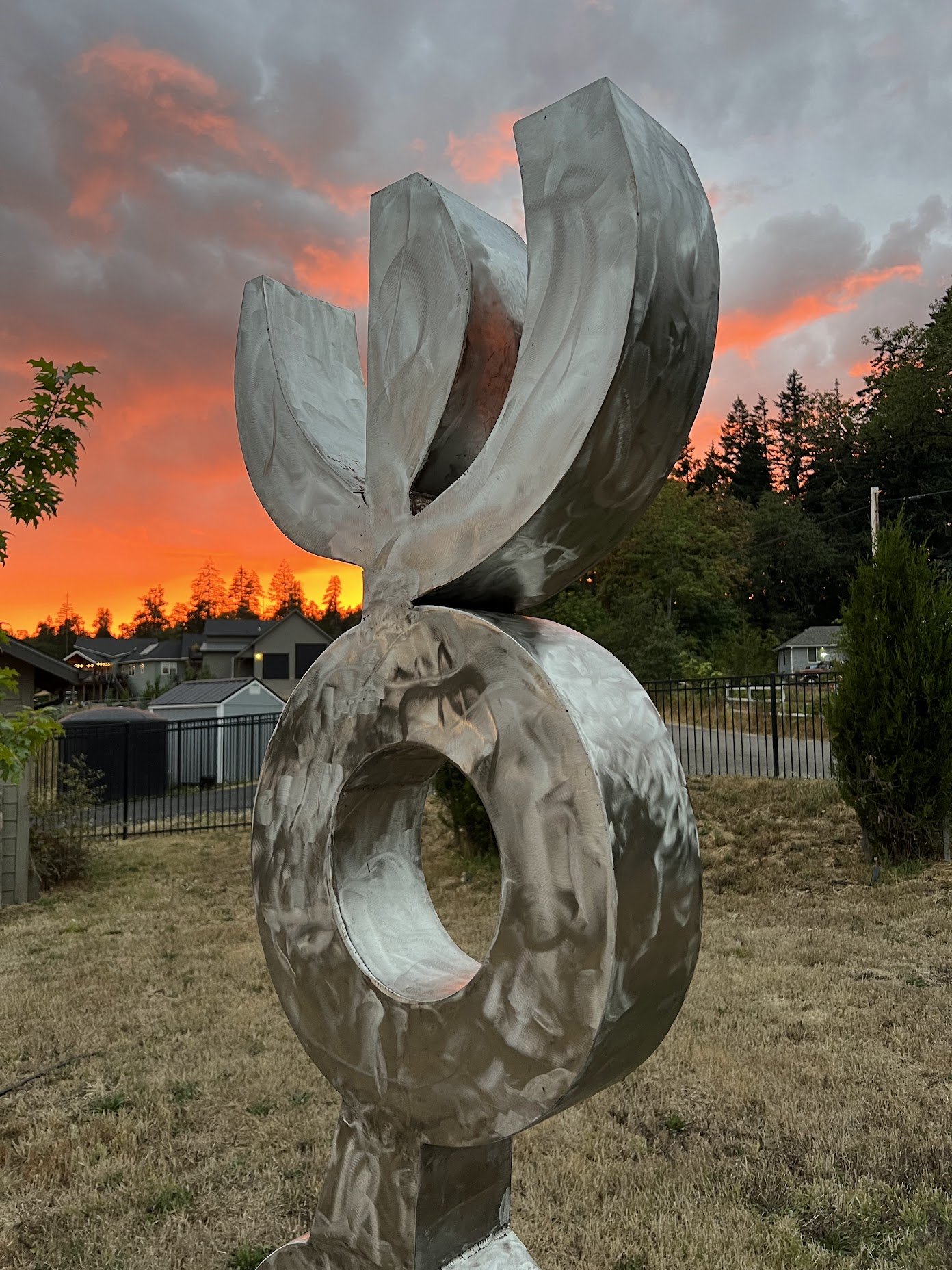 Shiva by Lee Kelly, sited in the front yard at Chaos Vineyard